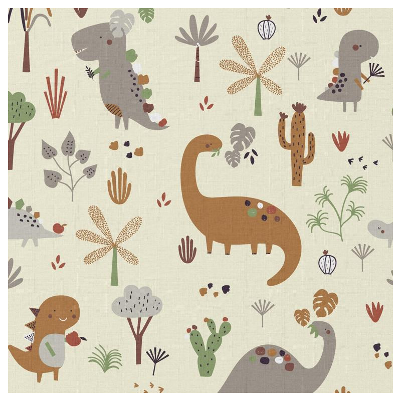 Printed Cotton DRACOREX Ecru / Forest Multicolored